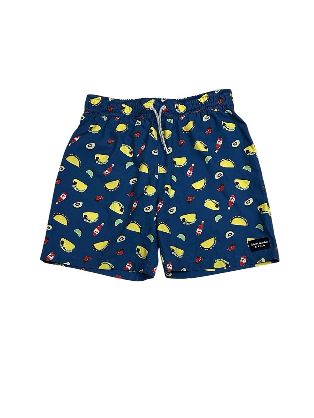 Abercrombie Kids Swim Trunks 11/12 Tacos Avocado Hot Sauce Lined